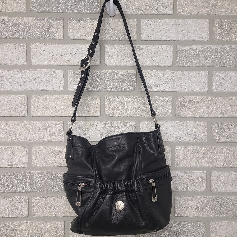 Classic Black Women's Leather Shoulder Bag